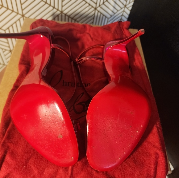 Ruby red Louboutin heels - Picture 2 of 4